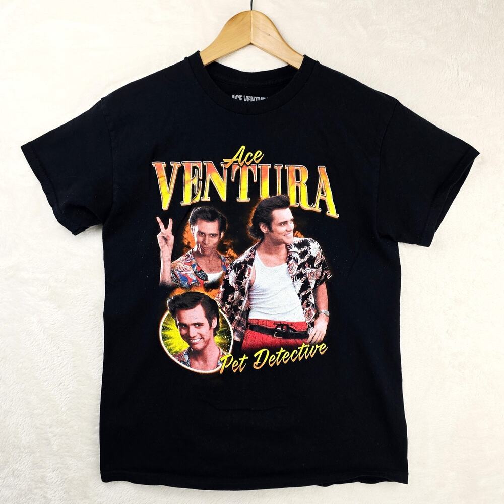 Ace Ventura Pet Detective Shirt Mens Medium Black Jim Carrey Movie Rap Tee